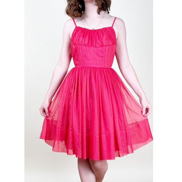 Rare Vintage Handmade Midi Mini Tulle Dress Barbie Ballet Homecoming Prom Dance - Picture 1 of 10